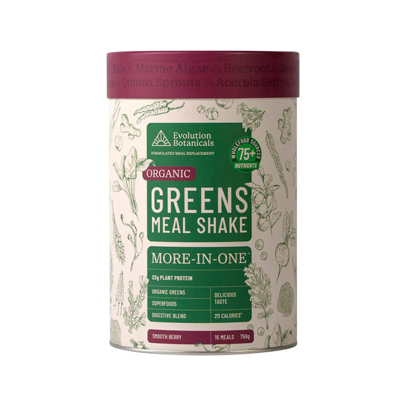 Evolution Botanicals Organic Greens Meal Shake Smooth Berry 750g