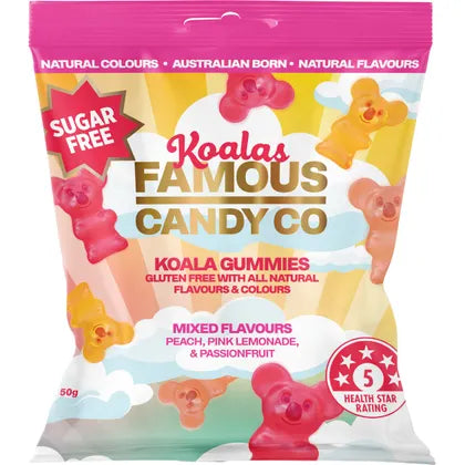 Famous Sugar Free Candy Koala Gummies Mixed Flavours 10x50g