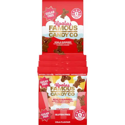 Famous Sugar Free Candy Koala Gummies Cola Flavour 10x50g