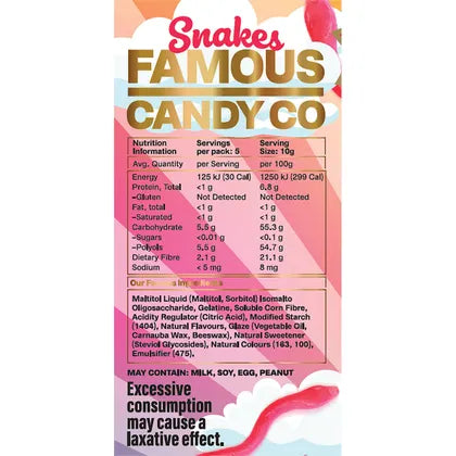Famous Sugar Free Candy Snake Gummies Mixed Flavours 10x50g