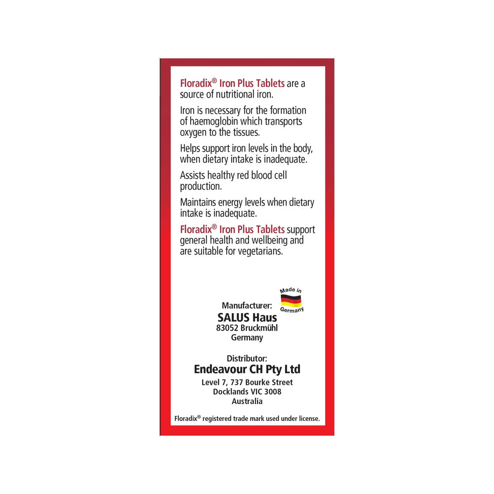 Floradix Iron Tablets Plus 84 Tablets