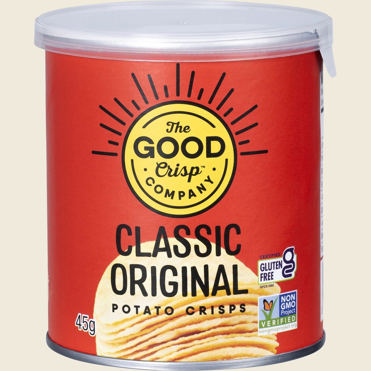 The Good Crisp Company Potato Crisps Classic Original 45g Pack of 12 Front