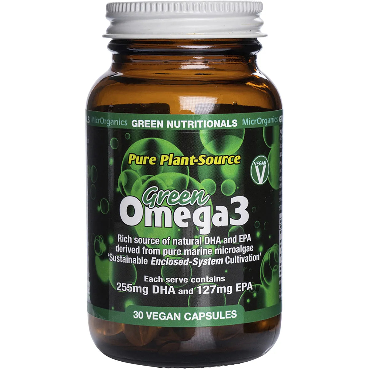 Green Nutritionals Green Omega3 Vegan Capsules (127mg) - 30 Caps