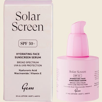 GEM Solar Screen SPF50+ Hydrating Face Sunscreen Serum 30ml