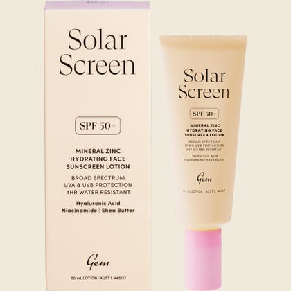 GEM Solar Screen SPF50+ Mineral Zinc Hydrating Face Lotion 50ml