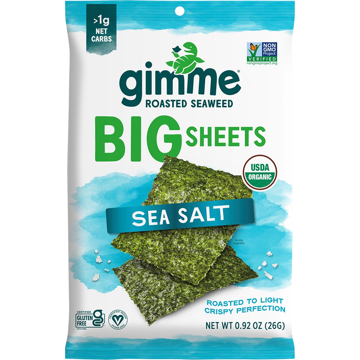 Roasted Seaweed Big Sheets Sea Salt 26g