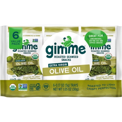 Gimme Roasted Seaweed Snacks Olive Oil 6x5g