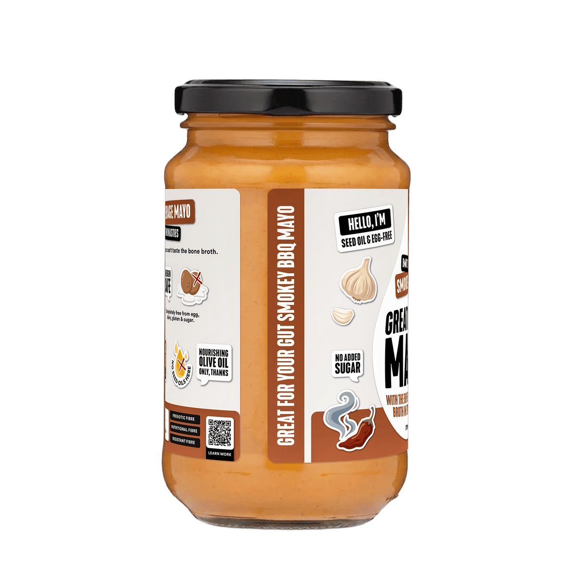 Gevity Rx Smokey BBQ Great Guts Mayo 375ml side packaging
