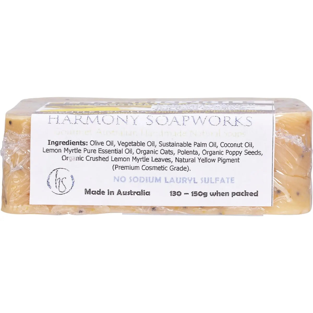 Harmony Soapworks Lemon Myrtle Scrub Bar 140g