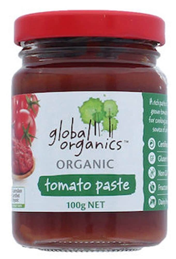 Global Organics Organic Tomato Paste Gluten Free 100g Front