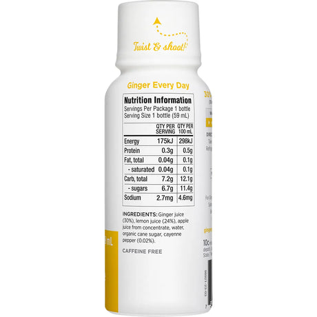 The Ginger People Ginger Shot Lemon Cayenne 59ml x 12