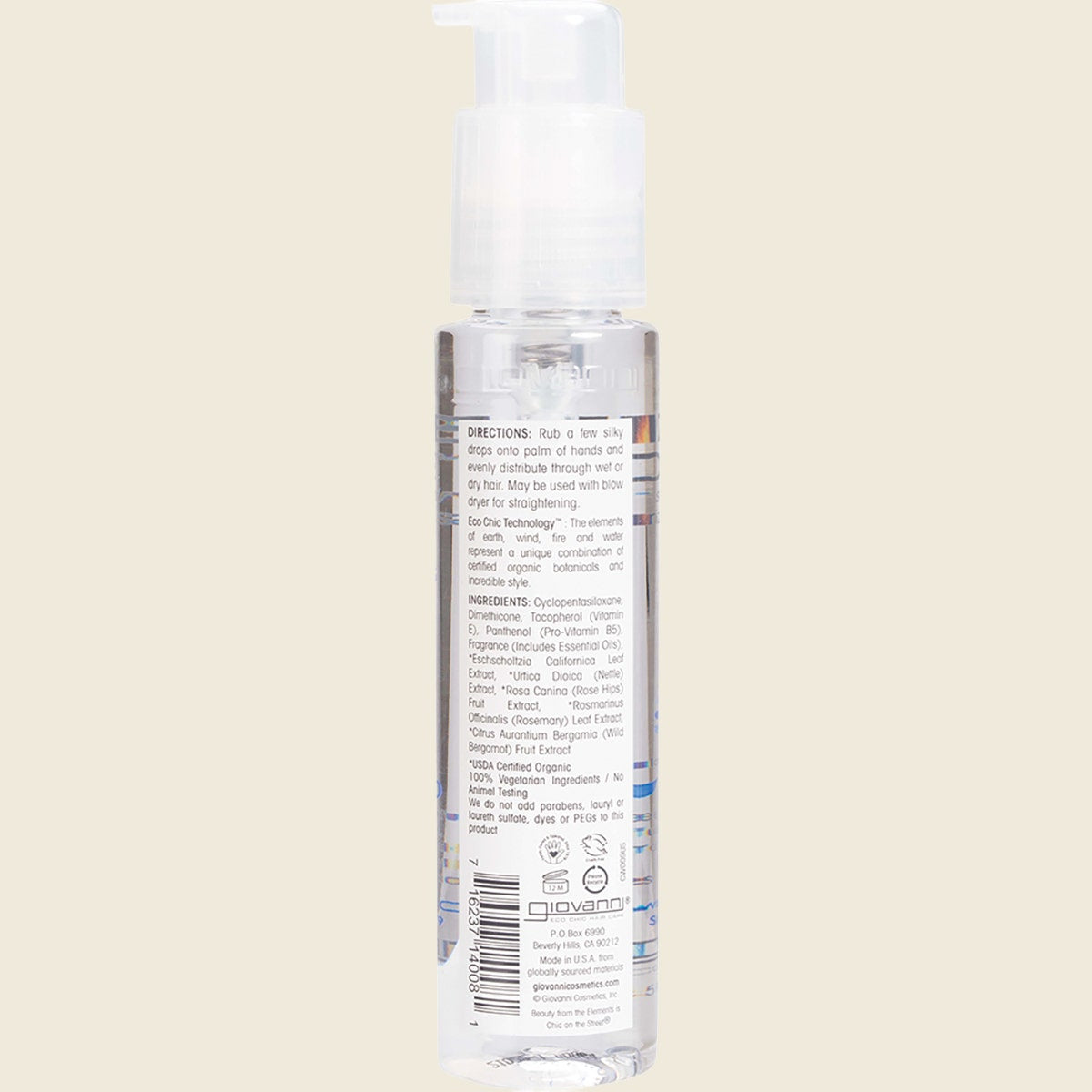 Giovanni Hair Serum Frizz Be Gone 81ml – back packaging