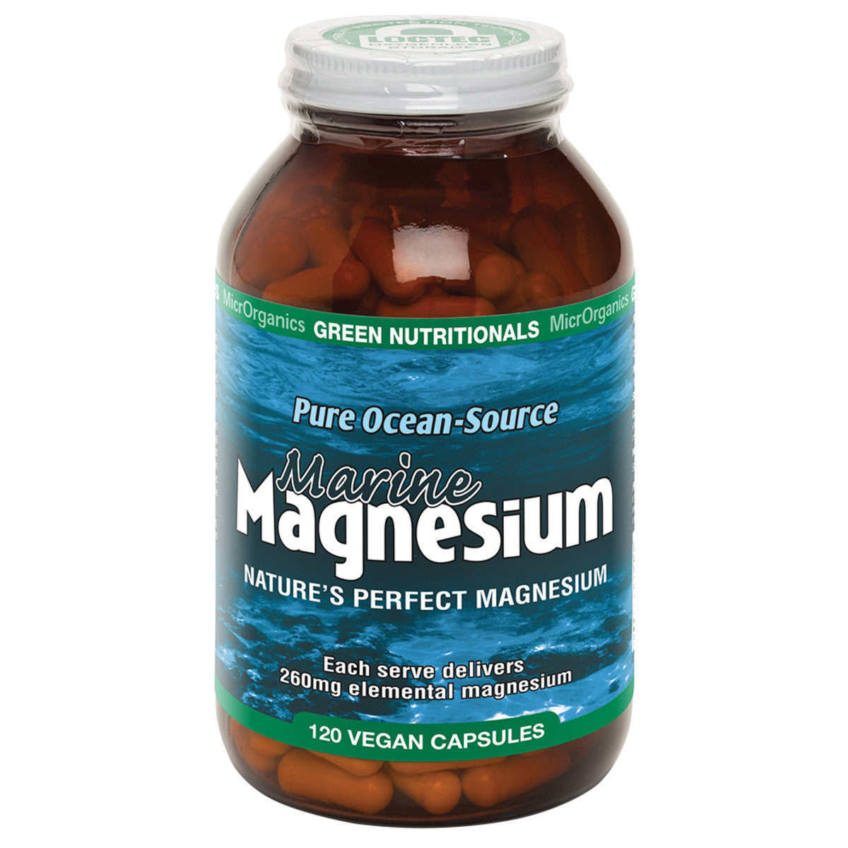 Green Nutritionals Pure Ocean-Source Marine Magnesium 120 Capsules