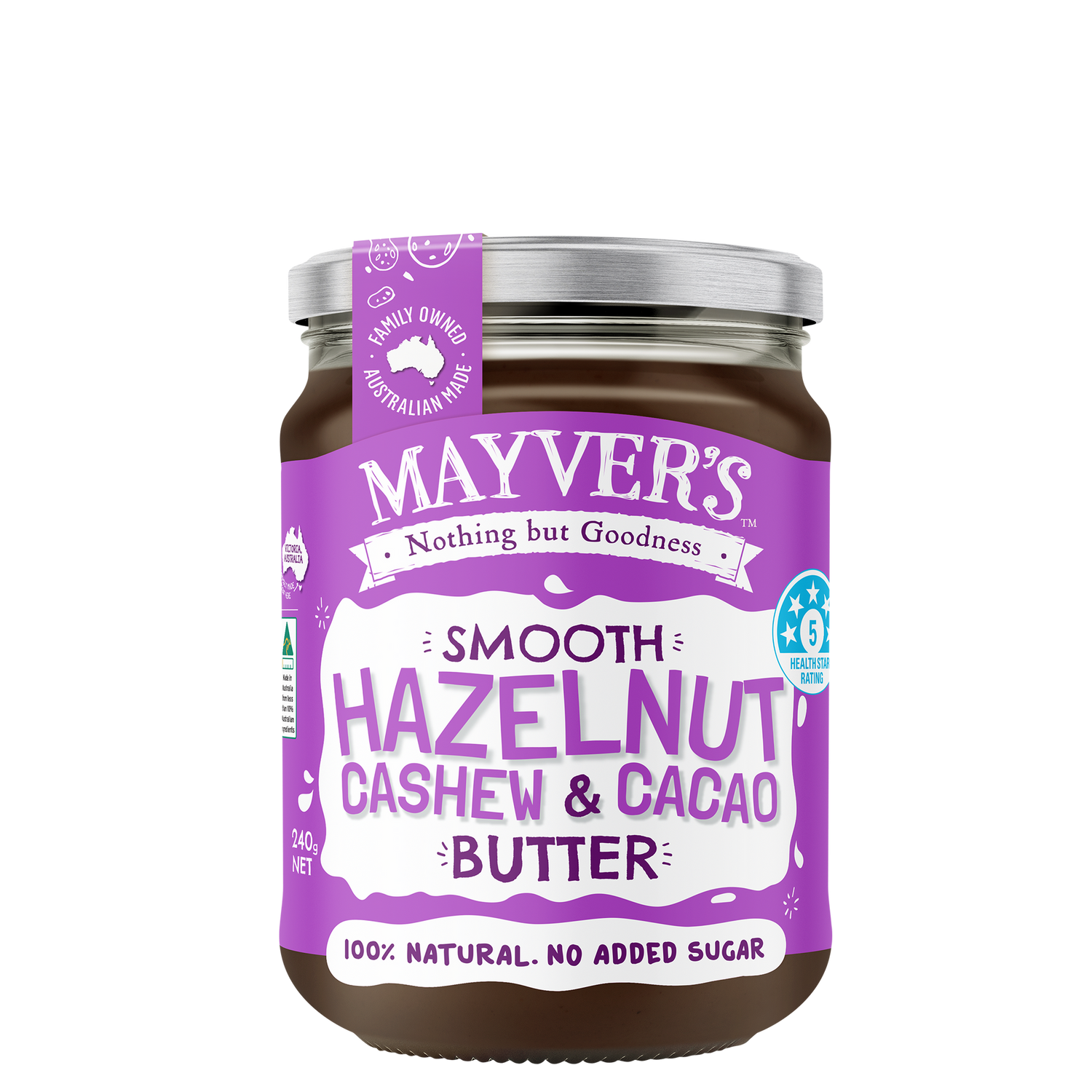 Mayver's Hazelnut Cacao & Cashew Butter 240g x 6