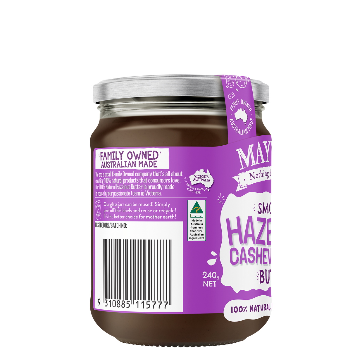 Mayver's Hazelnut Cacao & Cashew Butter 240g x 6