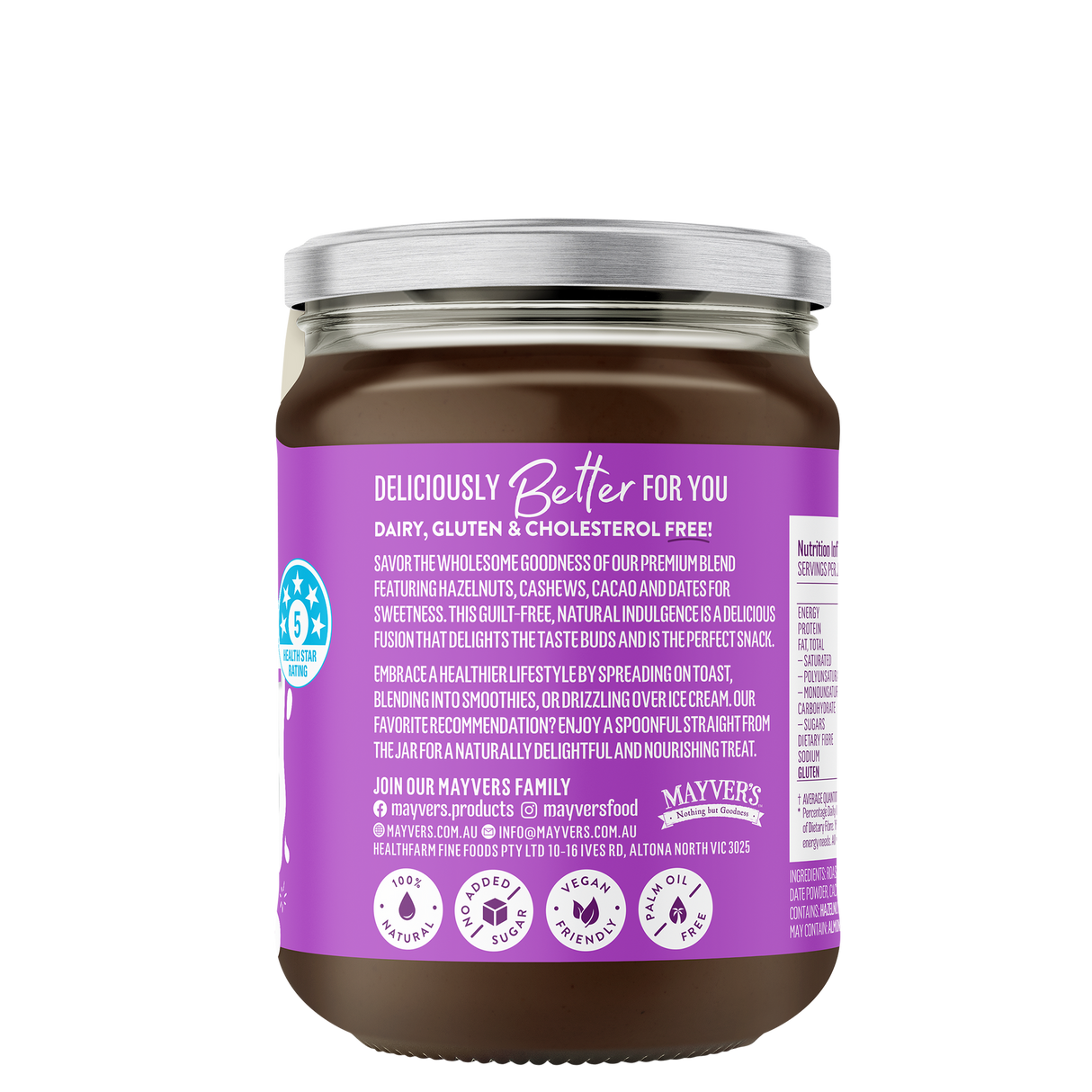 Mayver's Hazelnut Cacao & Cashew Butter 240g x 6