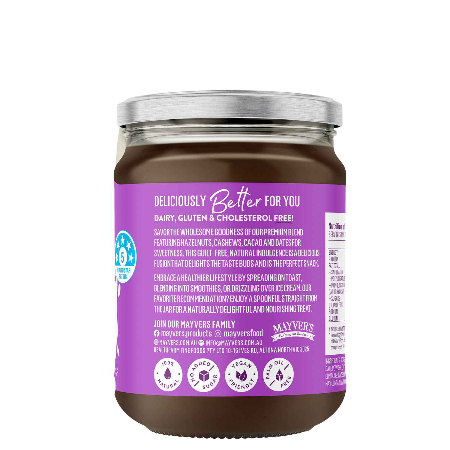 Mayver's Hazelnut Cacao & Cashew Butter 240g x 6