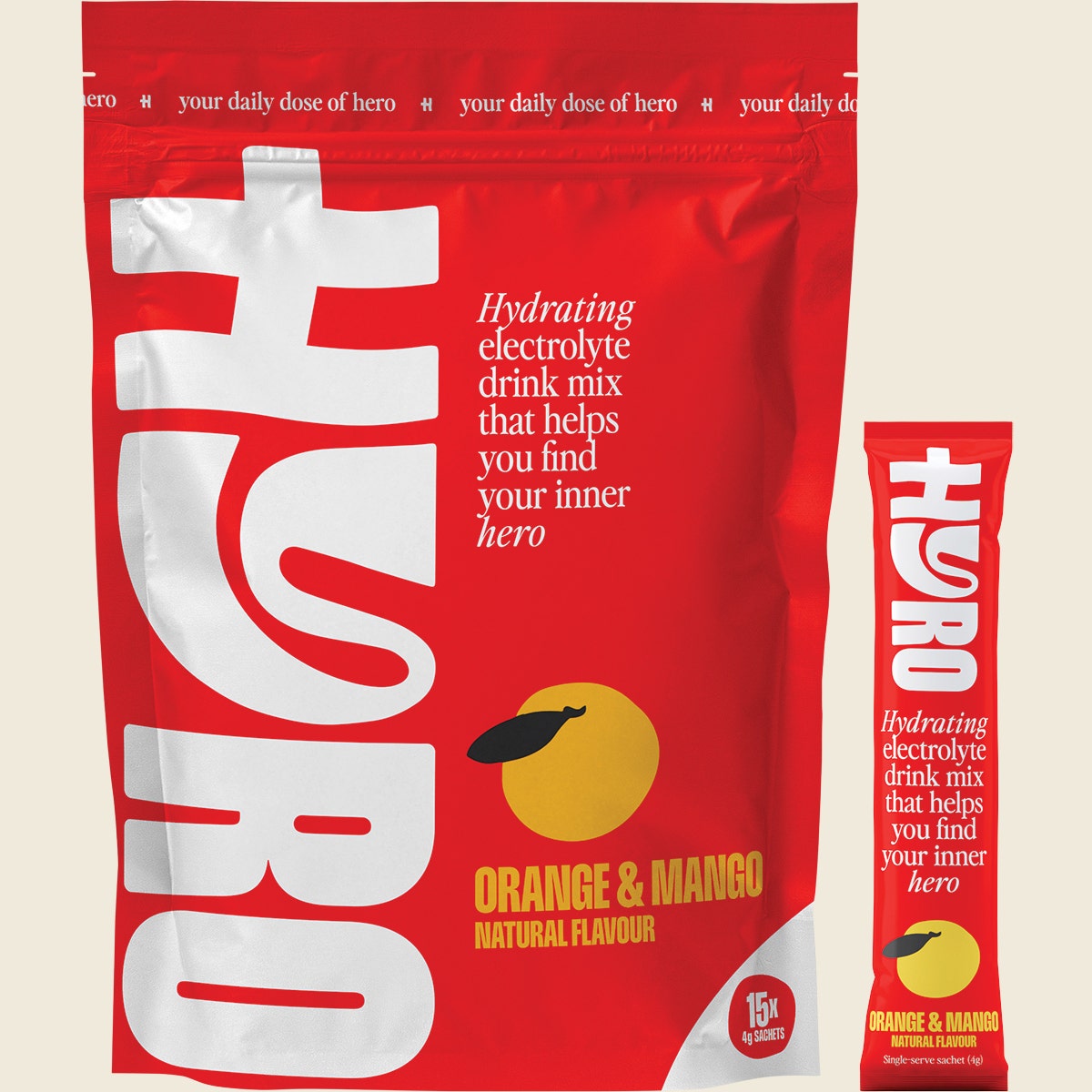 Hyro Electrolyte Sachets Orange Mango Hasta 4g 15-pack Combo