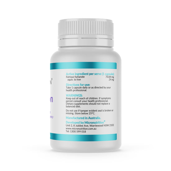 Micronutrition LipoCap Iron 30 Vege Caps Side