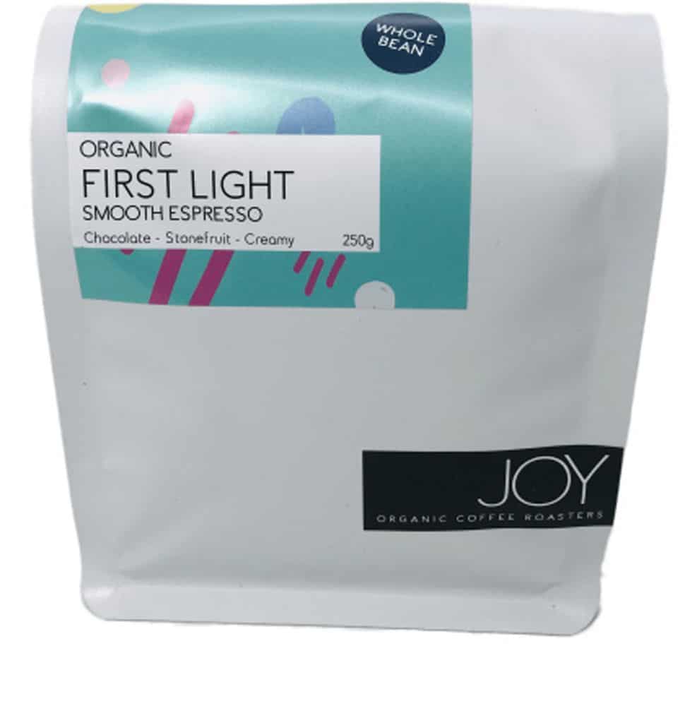 Joy Organic Coffee Beans First Light 250g front