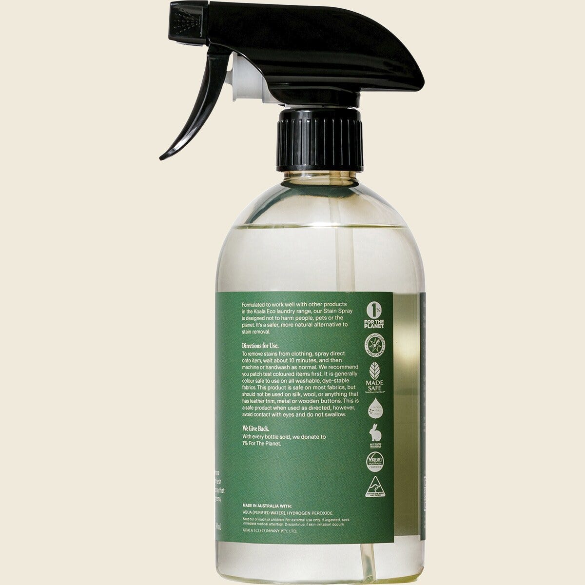 Koala Eco Laundry Stain Spray Fragrance Free 500ml Side