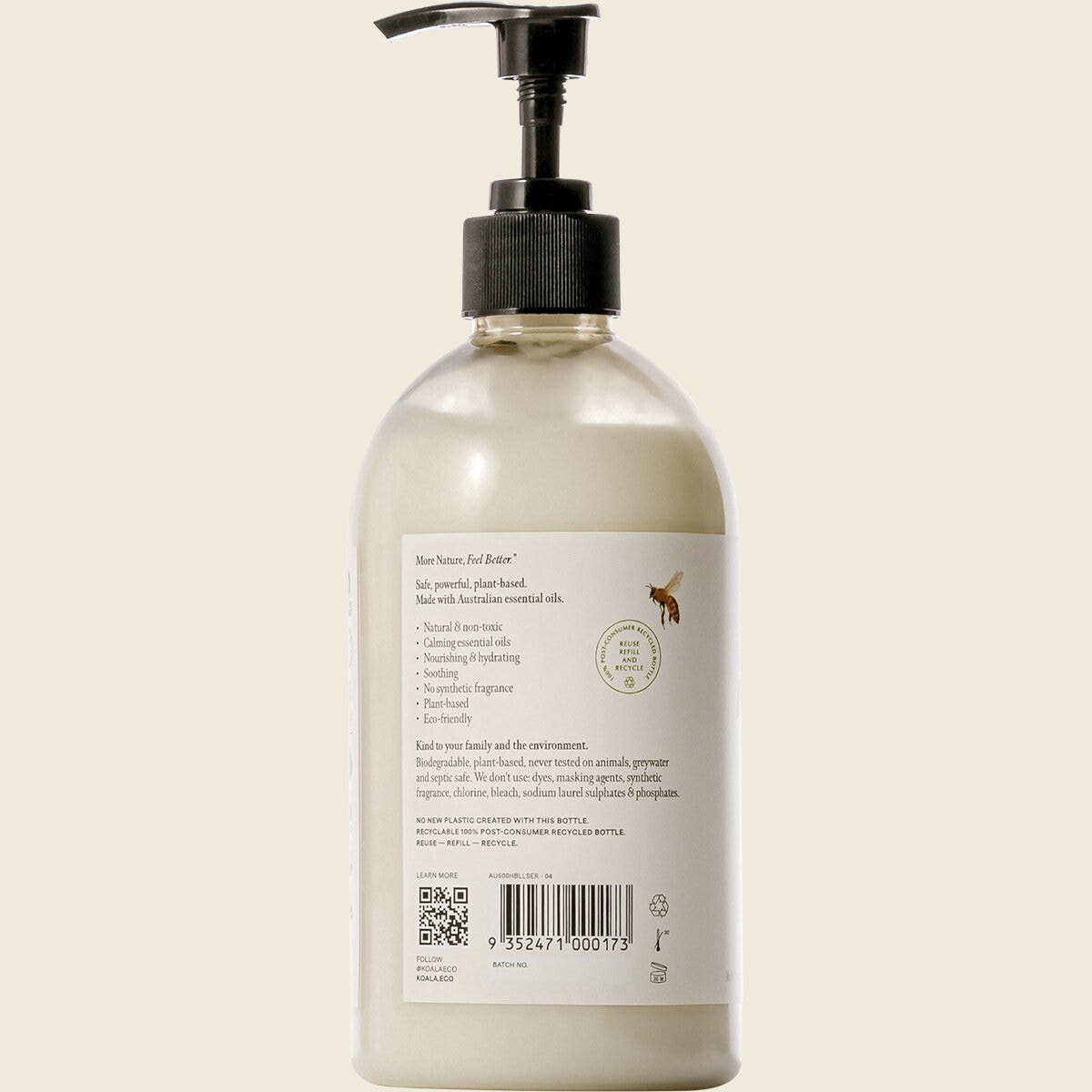 Koala Eco Hand & Body Lotion Lemon Scented Eucalyptus & Rosemary 500ml Back