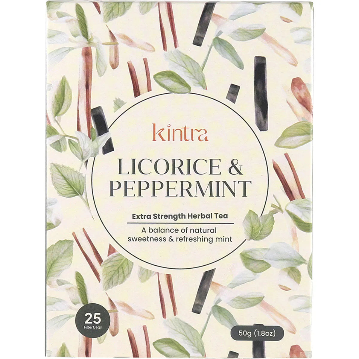 Kintra Foods Herbal Tea Bags Licorice & Peppermint Tea - 25 Pack