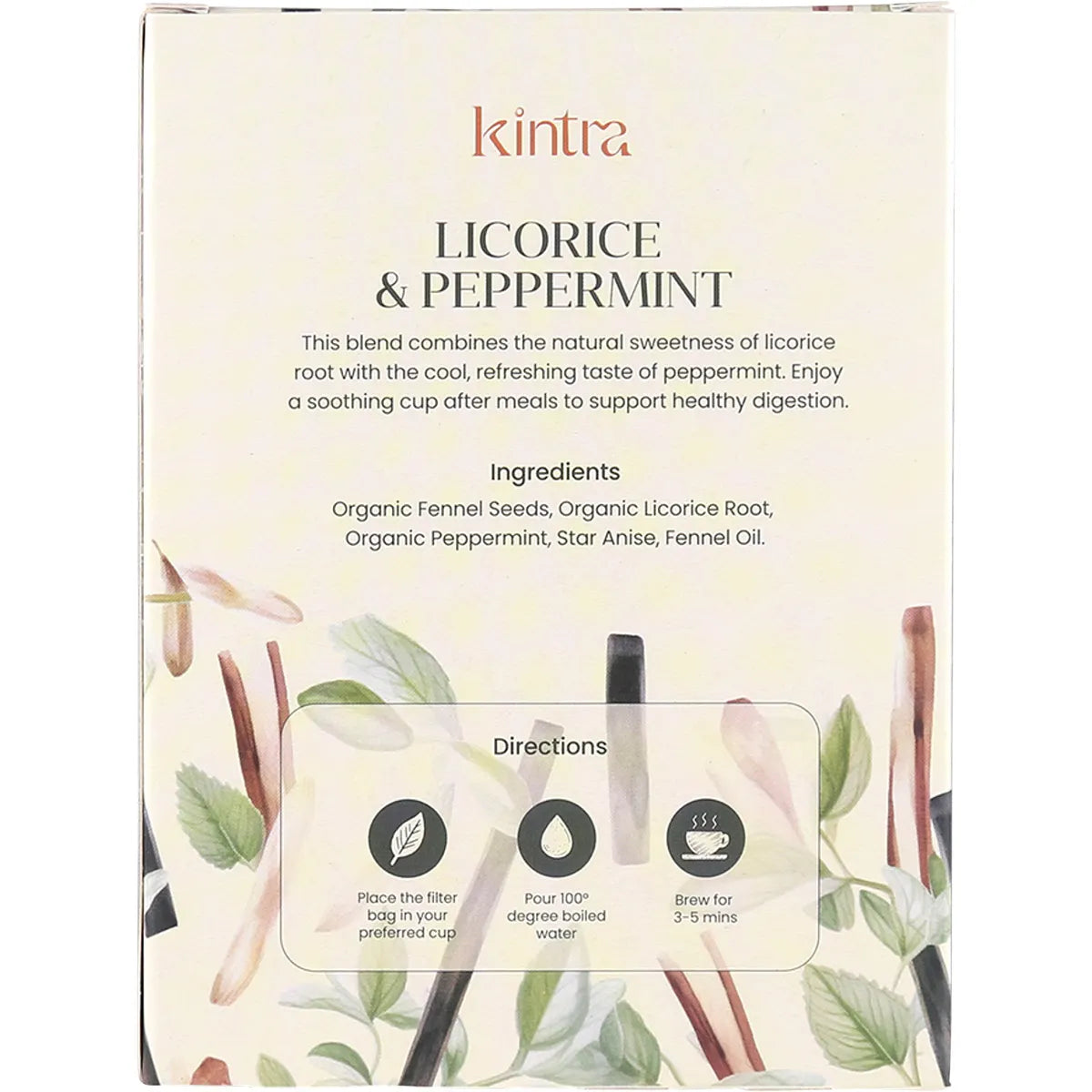 Kintra Foods Herbal Tea Bags Licorice & Peppermint Tea - 25 Pack