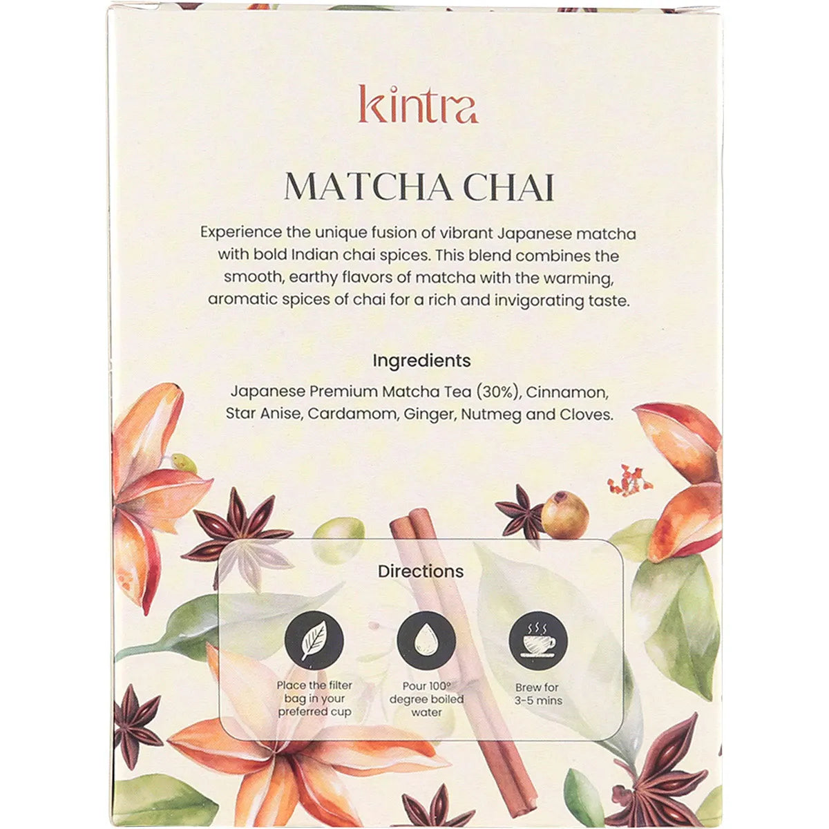 Kintra Foods Matcha Chai Tea Bags (25) - 50g