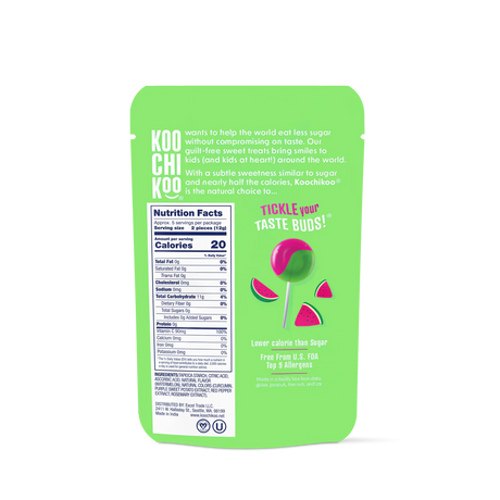 Koochikoo No Sugar Lollipops Vitamin C Watermelon 62g