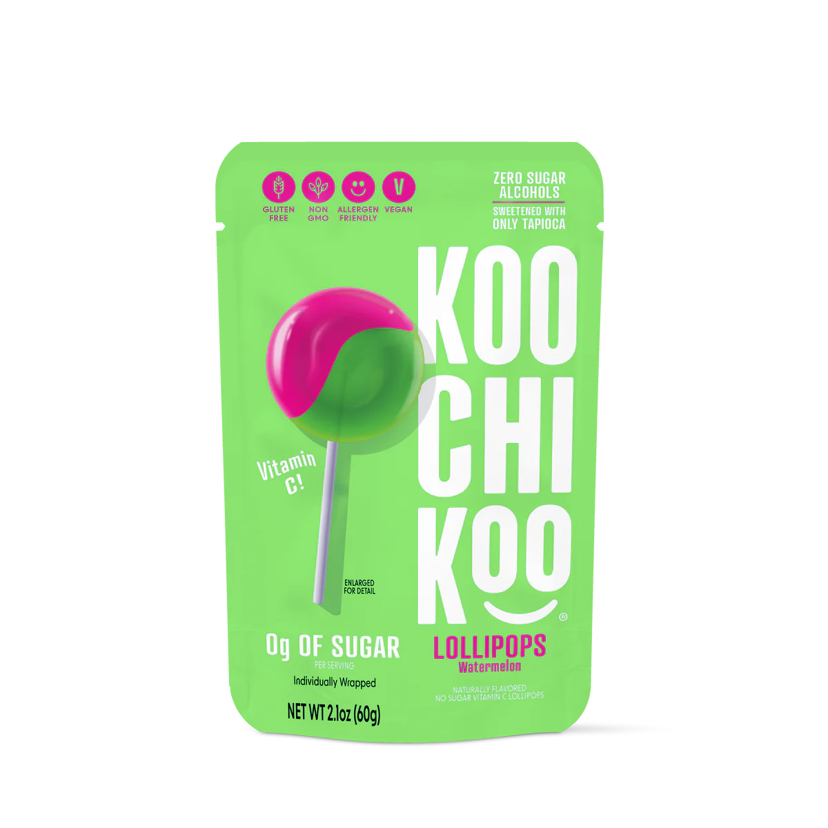 Koochikoo No Sugar Lollipops Vitamin C Watermelon 62g