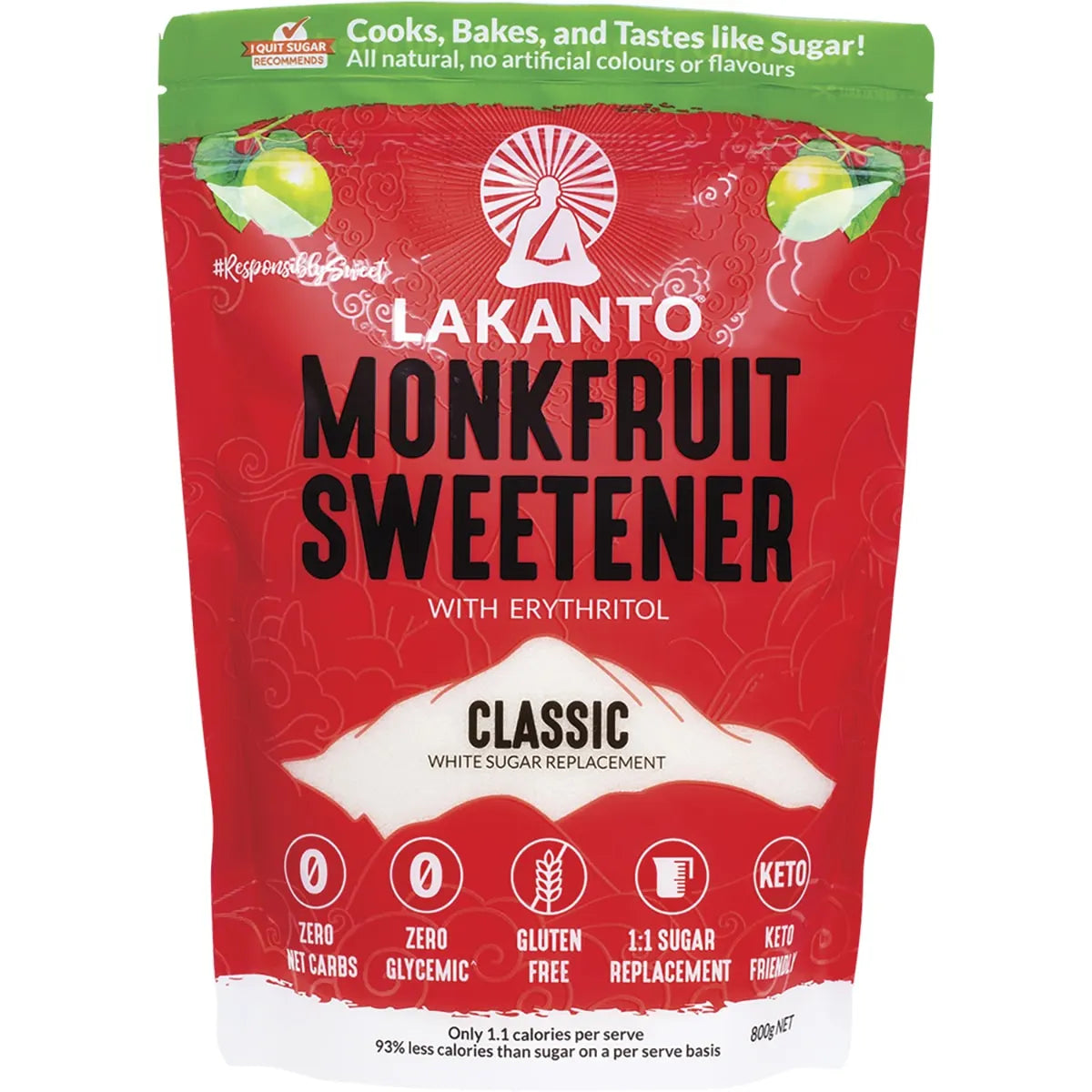 Lakanto Monkfruit Sweetener Classic with Erythritol 800g