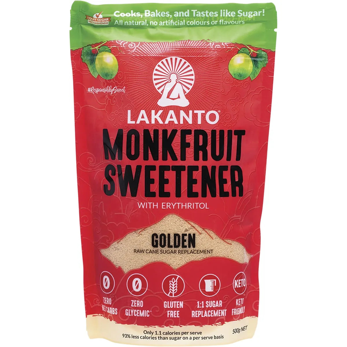 Lakanto Monkfruit Sweetener Golden with Erythritol 500g