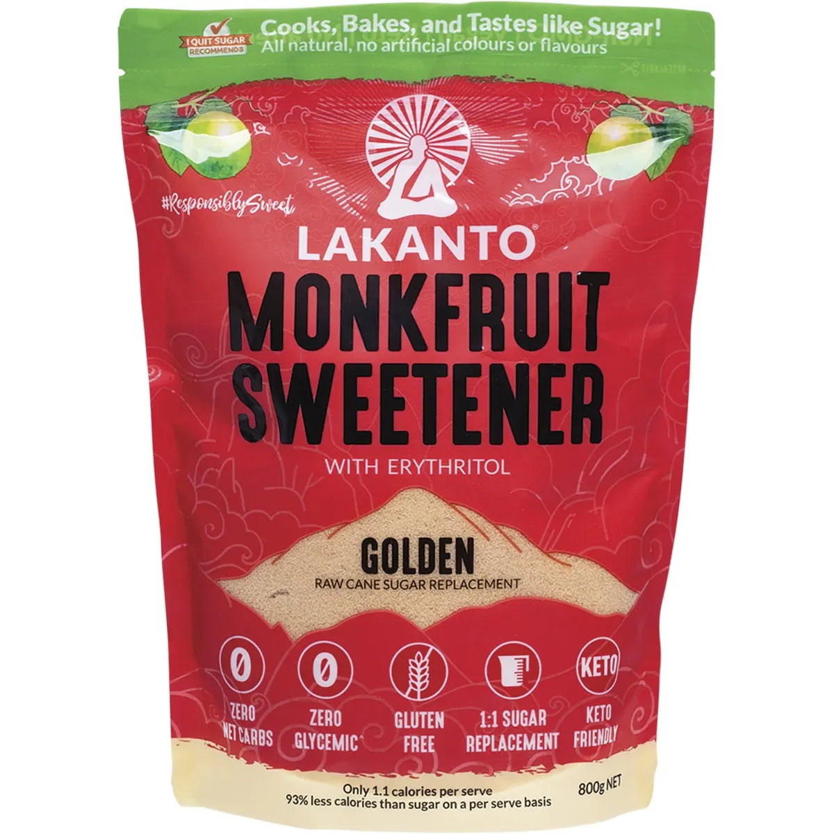 Lakanto Monkfruit Sweetener Golden with Erythritol 800g