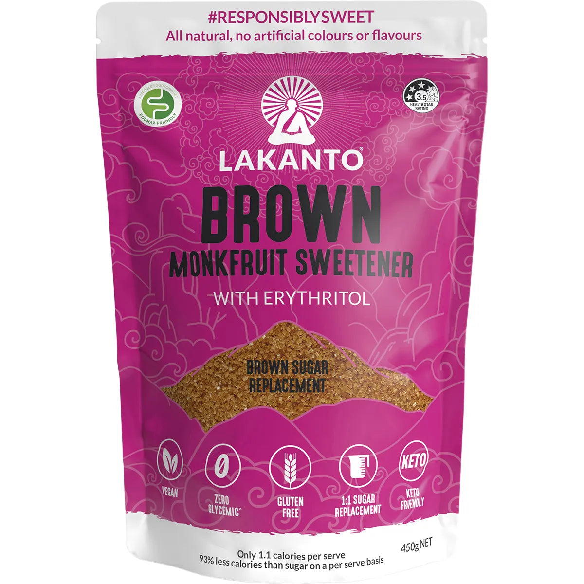 Lakanto Brown Monkfruit Sweetener Brown Sugar Replacement