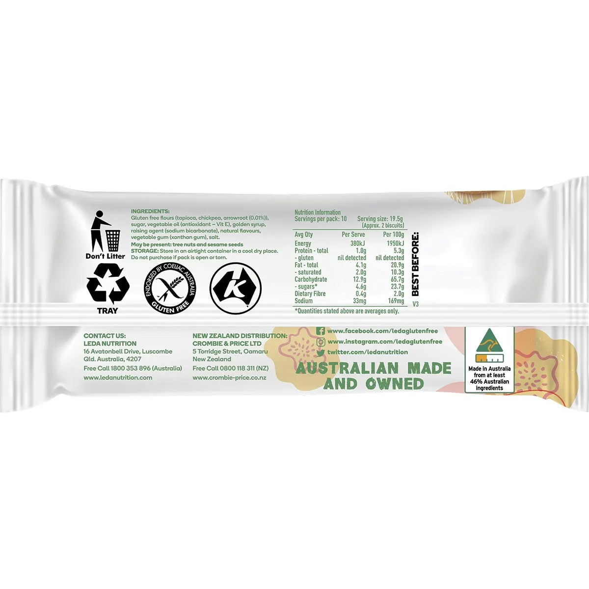 Leda Arrowroot Cookie 205g x 8