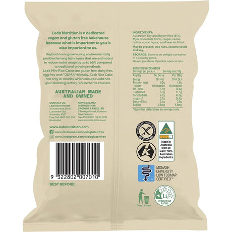 Leda Mini Rice Cakes Mylk Chocolate 60g x 6