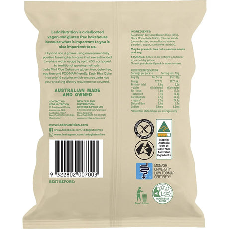 Leda Mini Rice Cakes Dark Chocolate 60g x 6
