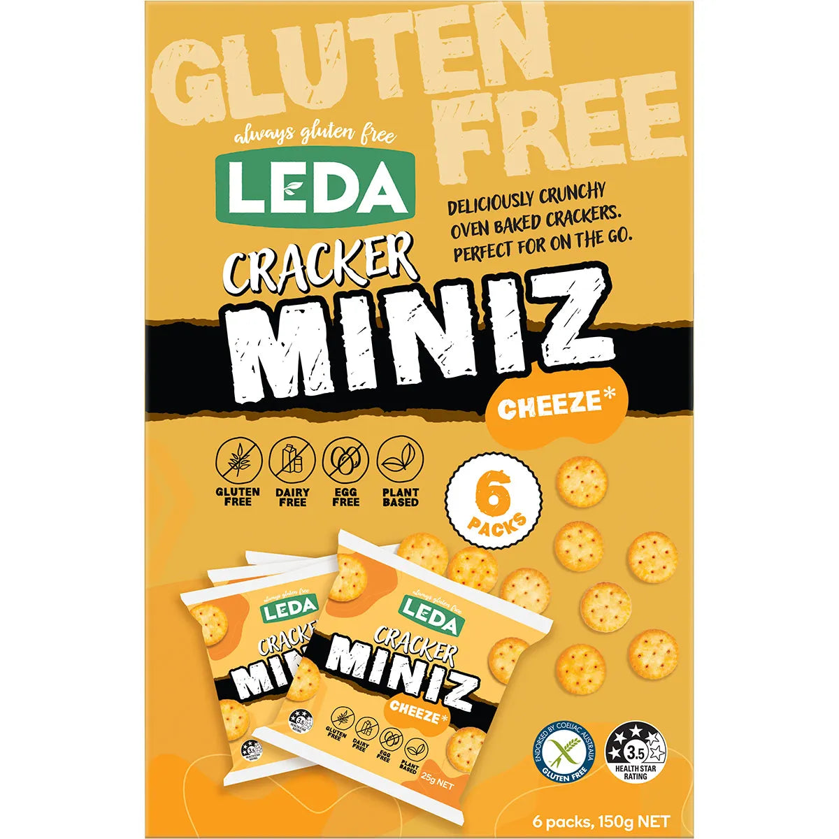 Leda Cracker Miniz Cheeze Multi 6 Pack 150g x 6