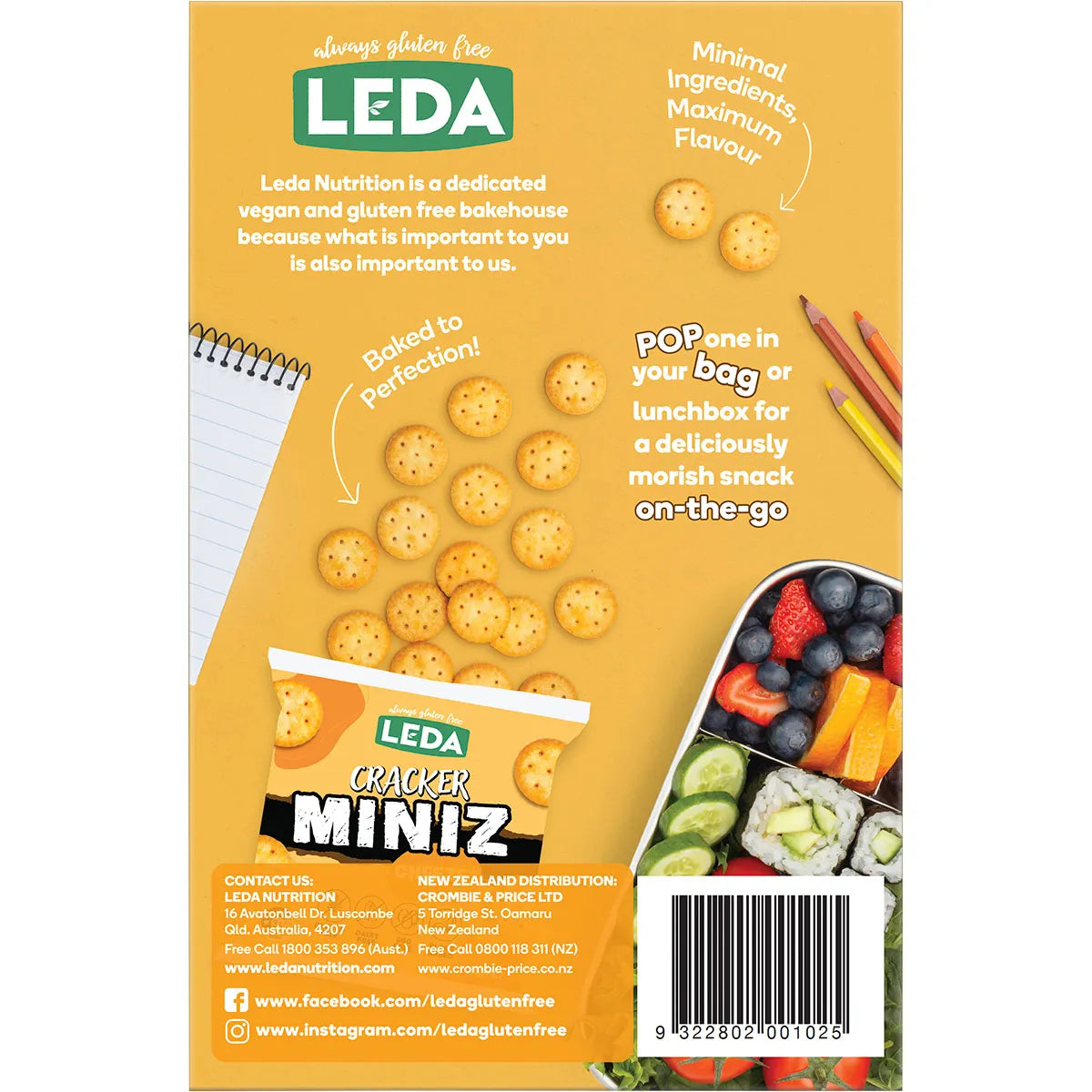 Leda Cracker Miniz Cheeze Multi 6 Pack 150g x 6