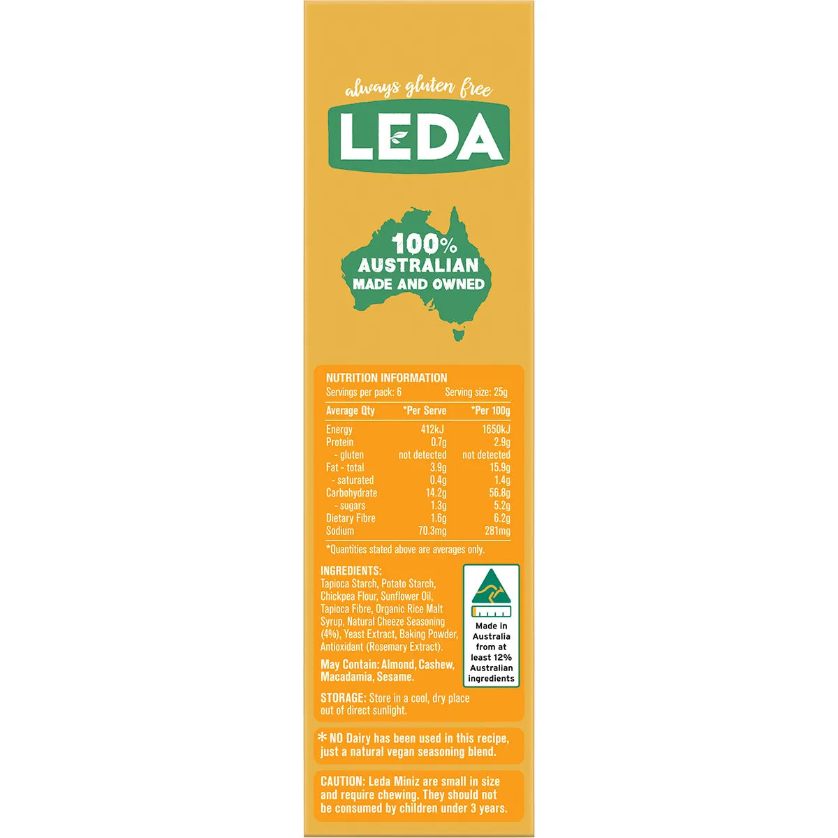 Leda Cracker Miniz Cheeze Multi 6 Pack 150g x 6
