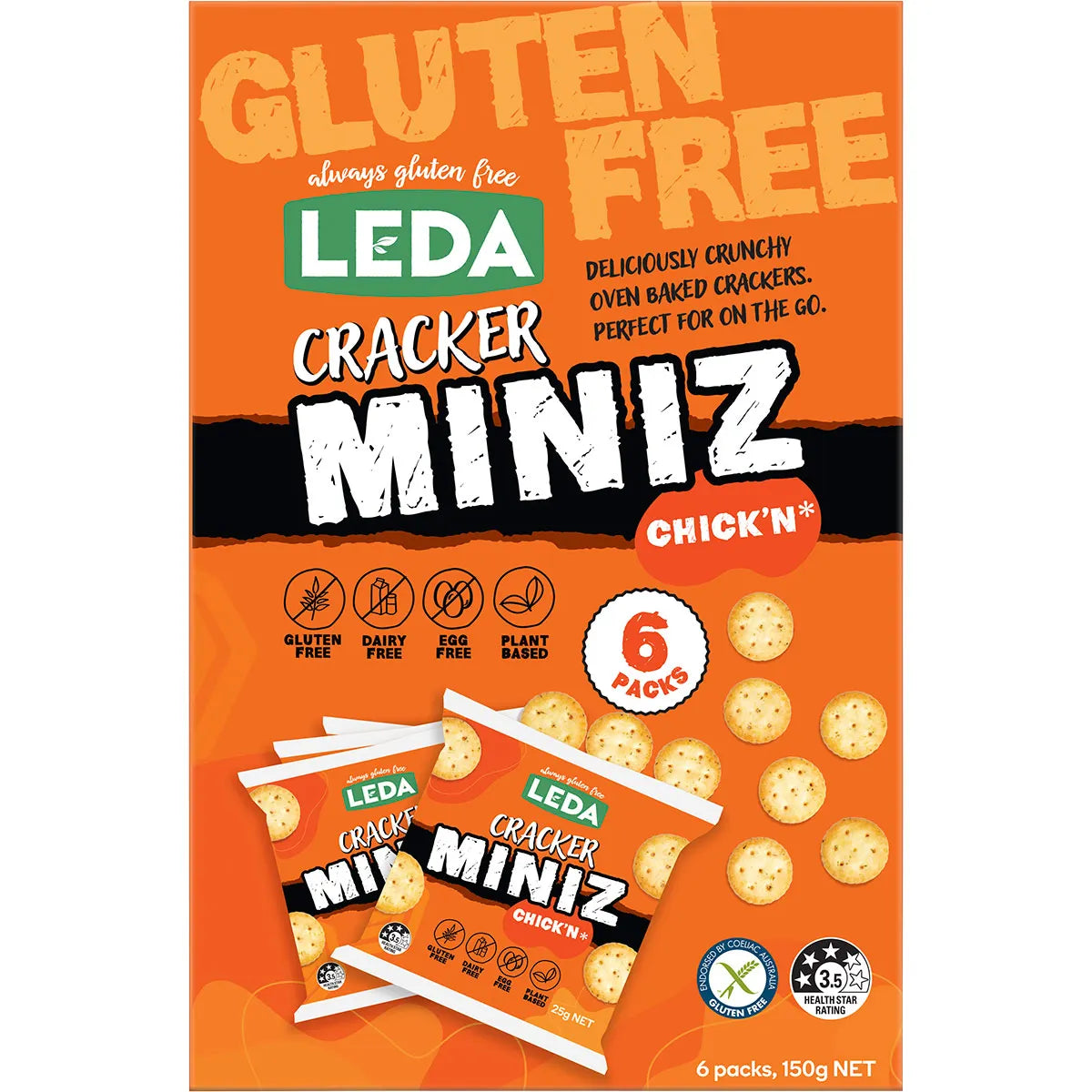 Leda Cracker Miniz Chick'n Multi 6 Pack 150g x 6