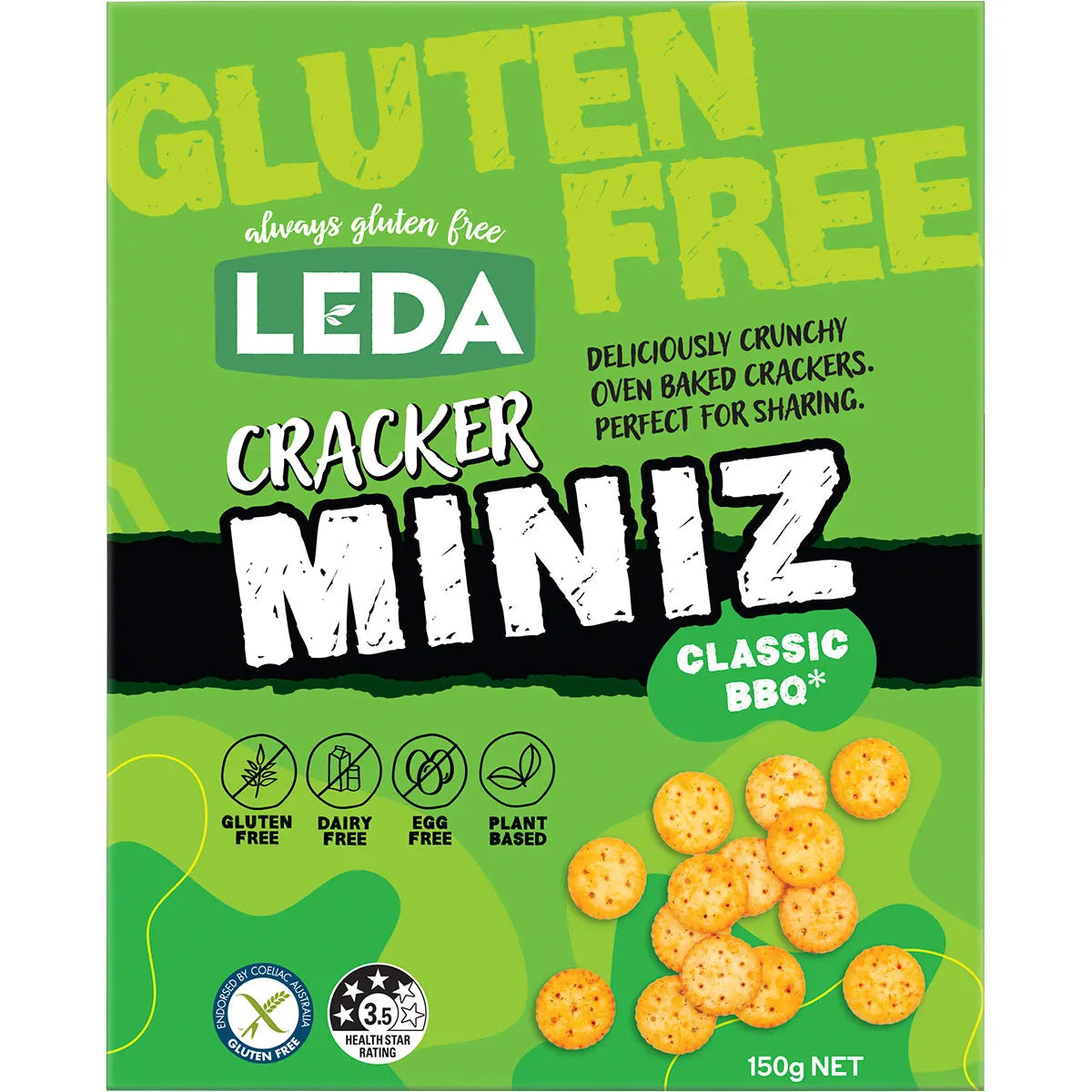 Leda Cracker Miniz Classic BBQ 150g x 6