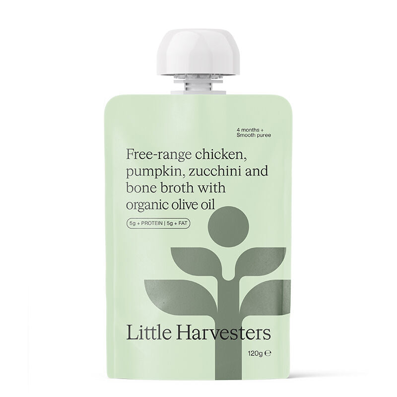Little Harvesters Puree Pouch Free-Range Chicken & Zucchini - Pack of 6x120g