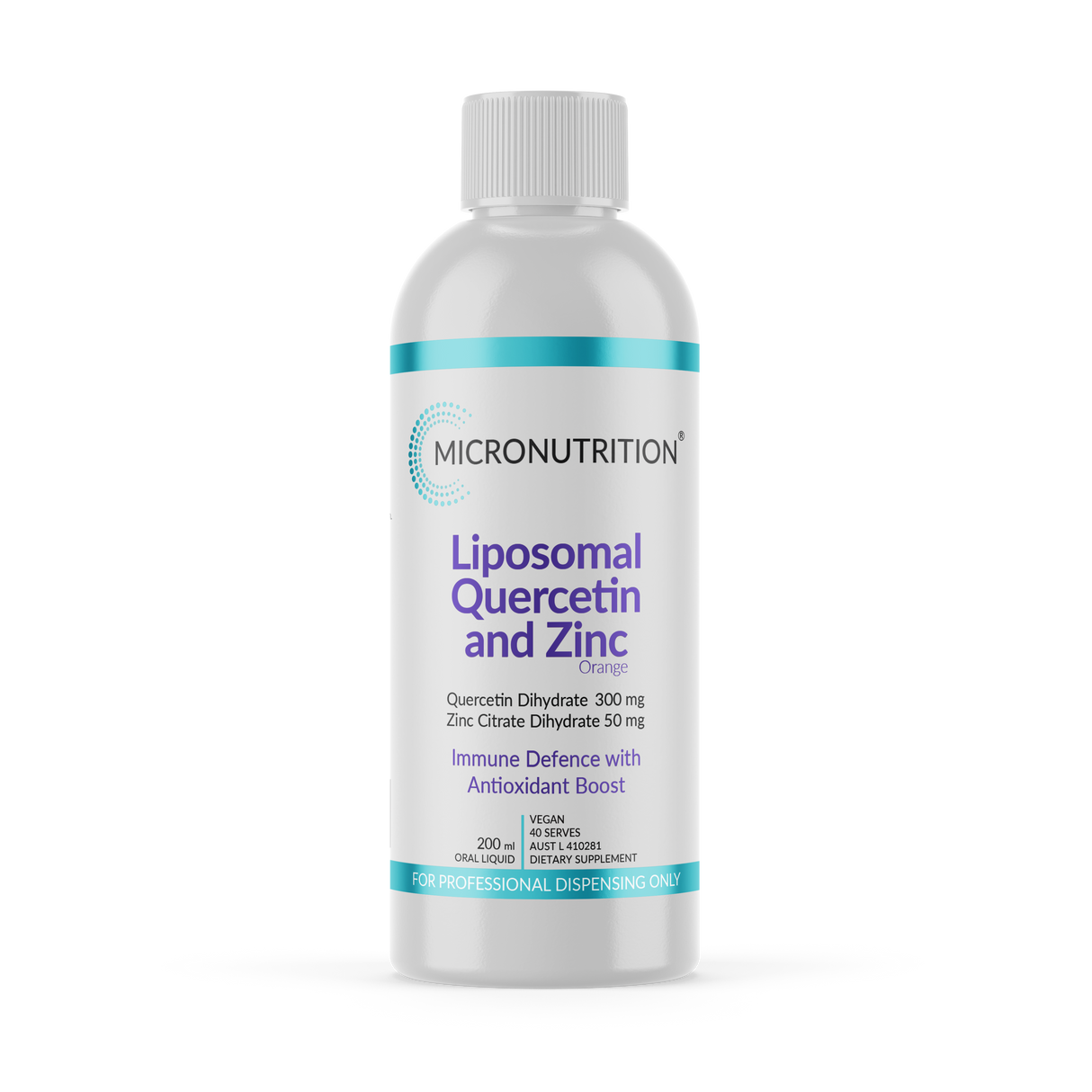 Micronutrition Liposomal Quercetin & Zinc 200ml Front