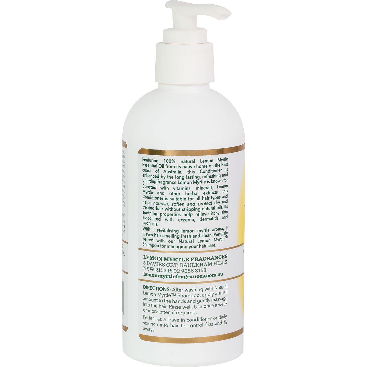 Lemon Myrtle Fragrances Conditioner Lemon Myrtle 250ml left side view