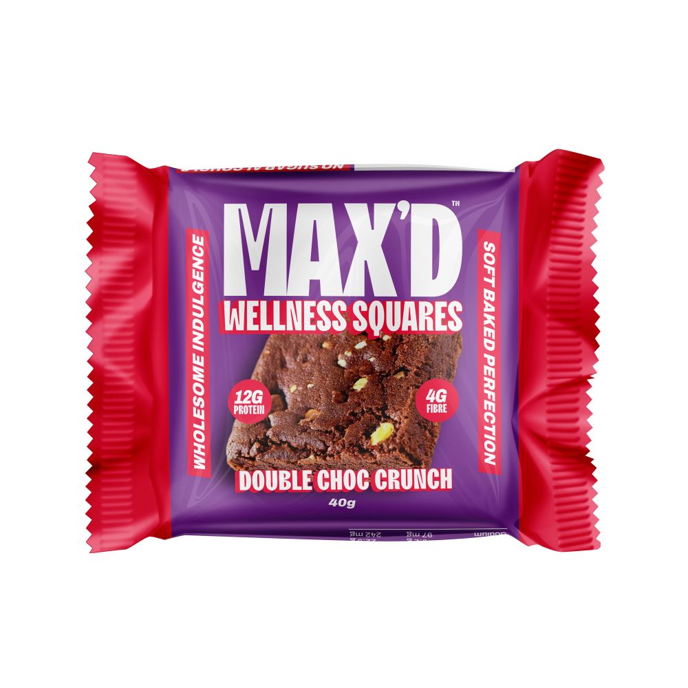 Max'd Wellness Squares Double Choc Crunch 12 x 40g