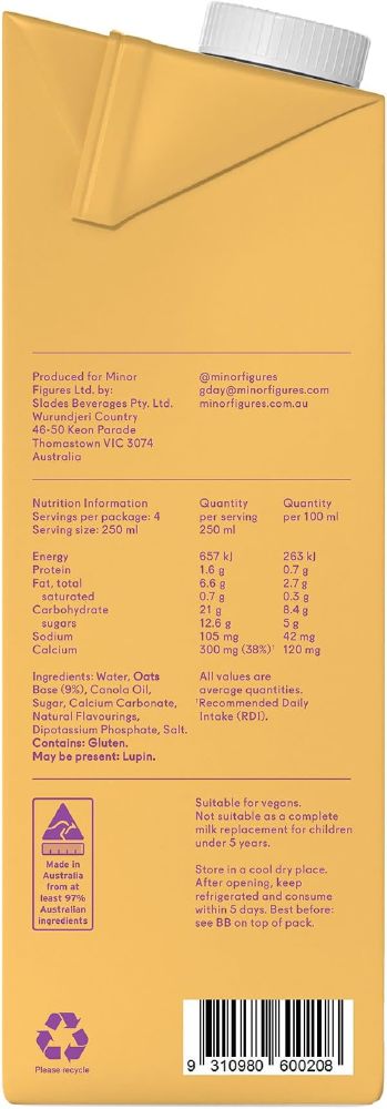 Minor Figures Oat Milk Churros 1L x 6-pack Right Side