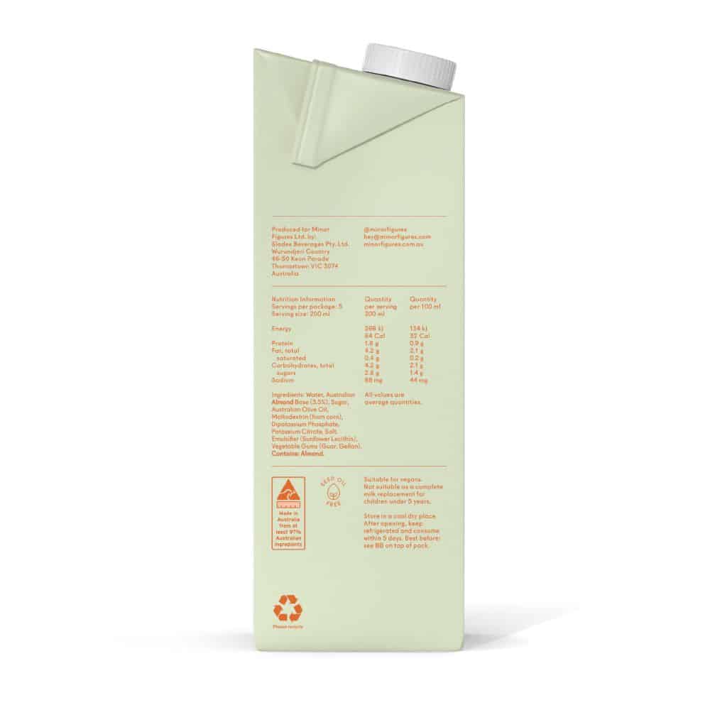 Minor Figures Barista Almond Milk 1L x 6-pack Side