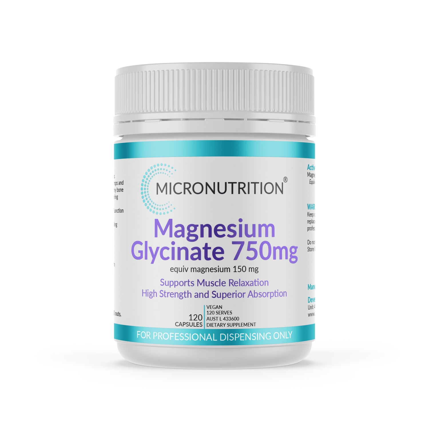 Micronutrition Magnesium Glycinate 750mg 120c